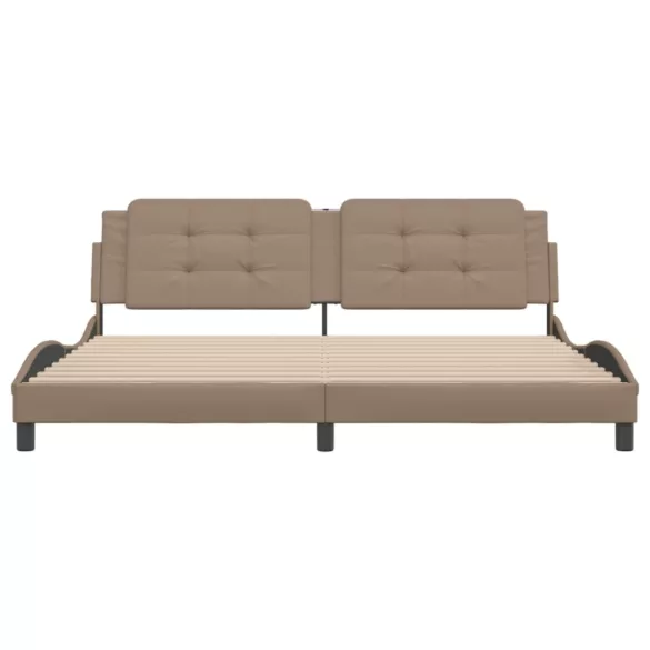 cappuccino színű műbőr ágykeret matrac nélkül Zadar 200x200 cm