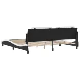 fekete és fehér műbőr ágykeret matrac nélkül Zadar 200x200 cm