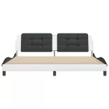 fehér és fekete műbőr ágykeret matrac nélkül Zadar 200x200 cm