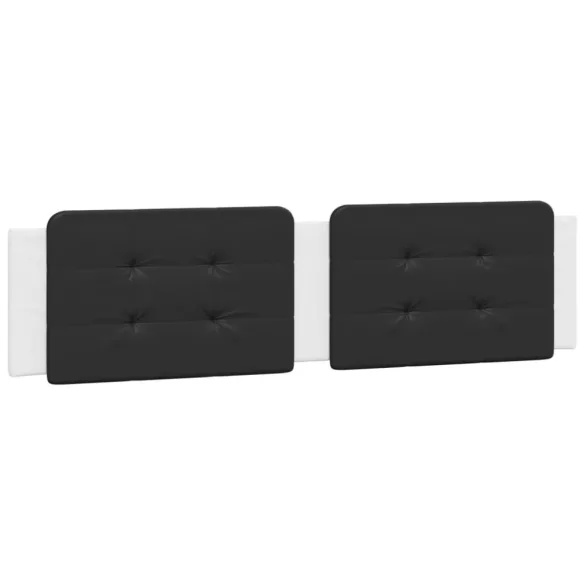 fehér és fekete műbőr ágykeret matrac nélkül Zadar 200x200 cm