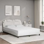 fehér műbőr ágy Viana matraccal 140x190 cm