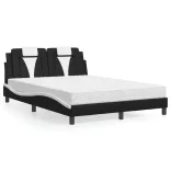 fekete és fehér műbőr ágy Viana matraccal 140 x 190 cm