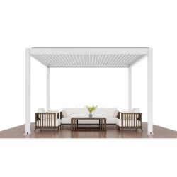   3x3m motoros exkluzív kerti pergola / pavilon bioklimatikus, viharálló-FEHÉR