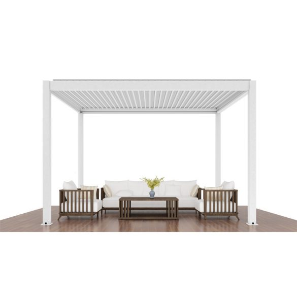 3x3m motoros exkluzív kerti pergola / pavilon bioklimatikus, viharálló-FEHÉR