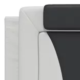 fehér és fekete műbőr ágy Viana matraccal 180 x 200 cm