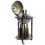 kék földgömb alakú eukaliptuszfa bárszekrény/bortartó állvány