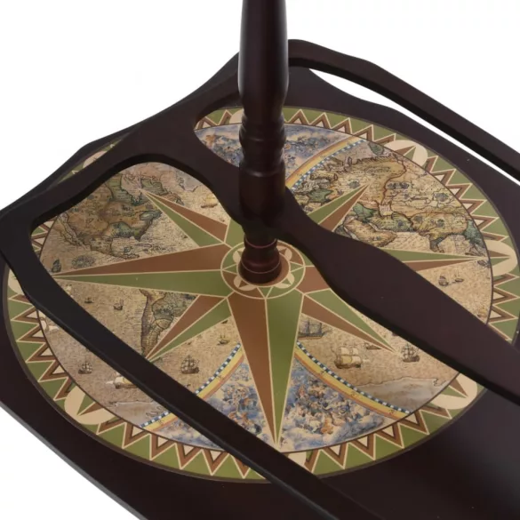 földgömb alakú eukaliptuszfa bárszekrény/bortartó állvány