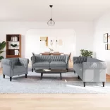 3 részes világosszürke szövet ülőgarnitúra