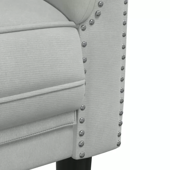 3 részes világosszürke bársony ülőgarnitúra