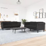 2 részes fekete bársony ülőgarnitúra