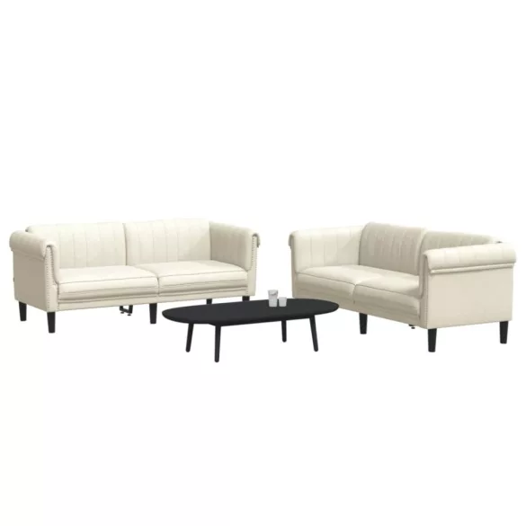 2 részes krémszínű bársony ülőgarnitúra