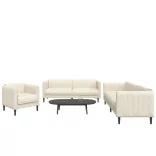 3 részes krémszínű szövet ülőgarnitúra