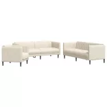 3 részes krémszínű szövet ülőgarnitúra