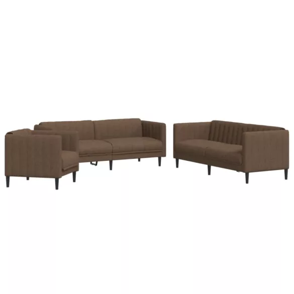3 részes barna szövet ülőgarnitúra