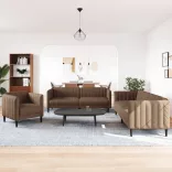 3 részes barna szövet ülőgarnitúra