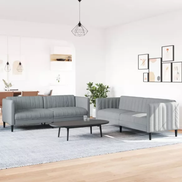 2 részes világosszürke szövet ülőgarnitúra