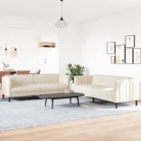 2 részes krémszínű szövet ülőgarnitúra