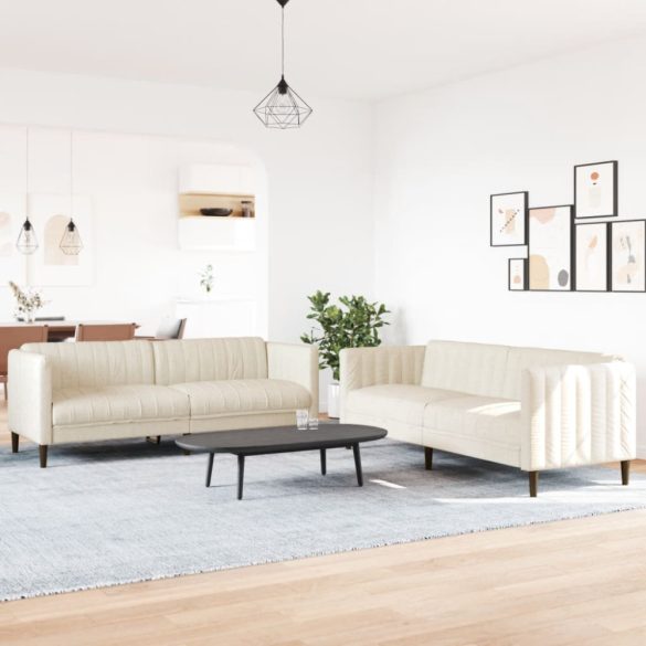 2 részes krémszínű szövet ülőgarnitúra