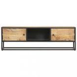 nyers mangófa TV-szekrény faragott ajtóval 130 x 30 x 40 cm