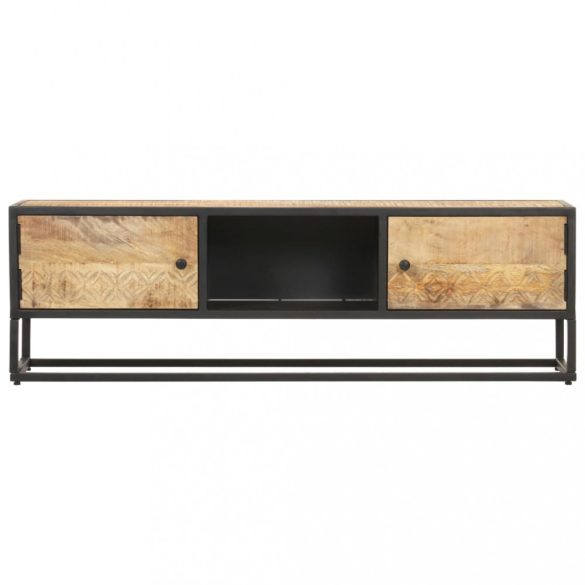 nyers mangófa TV-szekrény faragott ajtóval 130 x 30 x 40 cm