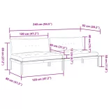 2 db tömör akácfa kerti raklap középső kanapé párnával