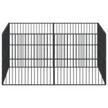 8 paneles fekete porszórt acél kutyajáróka