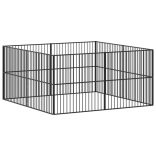 8 paneles fekete porszórt acél kutyajáróka