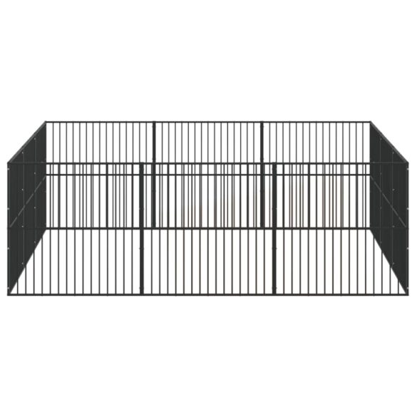 12 paneles fekete porszórt acél kutyajáróka
