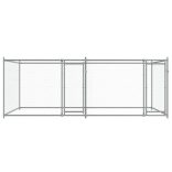 szürke horganyzott acél kutyaketrec ajtókkal 4 x 2 x 1,5 m