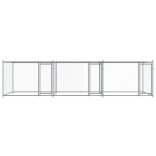 szürke horganyzott acél kutyaketrec ajtókkal 6 x 2 x 1,5 m