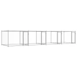 szürke horganyzott acél kutyaketrec ajtókkal 8 x 2 x 1,5 m