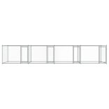 szürke horganyzott acél kutyaketrec ajtókkal 8 x 2 x 1,5 m