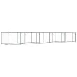 szürke horganyzott acél kutyaketrec ajtókkal 10 x 2 x 1,5 m