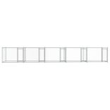 szürke horganyzott acél kutyaketrec ajtókkal 10 x 2 x 1,5 m