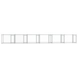 szürke horganyzott acél kutyaketrec ajtókkal 12 x 2 x 1,5 m