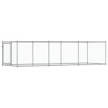 szürke horganyzott acél kutyaketrec ajtóval 6 x 2 x 1,5 m