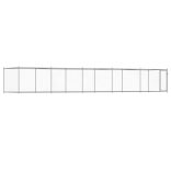 szürke horganyzott acél kutyaketrec ajtóval 10 x 2 x 1,5 m