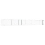 szürke horganyzott acél kutyaketrec ajtóval 12 x 2 x 1,5 m