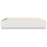 fehér szerelt fa ágykeret LED-világítással 180 x 200 cm