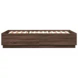 barna tölgyszínű szerelt fa ágykeret LED-del 150 x 200 cm