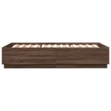 barna tölgyszínű szerelt fa ágykeret LED-del 120 x 200 cm