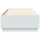 fehér szerelt fa ágykeret LED-világítással 100 x 200 cm