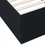 fekete szerelt fa ágykeret LED-világítással 100 x 200 cm