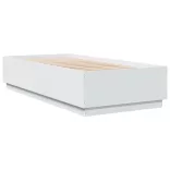 fehér szerelt fa ágykeret LED-del 90 x 200 cm