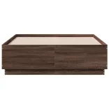 barna tölgy színű szerelt fa ágykeret LED-del 140 x 190 cm