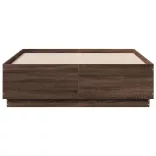 barna tölgyszínű szerelt fa ágykeret LED-del 120 x 190 cm