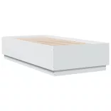 fehér szerelt fa ágykeret LED-világítással 90 x 190 cm