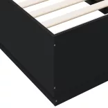 fekete szerelt fa ágykeret LED-világítással 90 x 190 cm