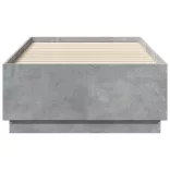 betonszürke szerelt fa ágykeret LED-del 90 x 190 cm