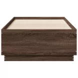 barna tölgyszínű szerelt fa ágykeret LED-del 90 x 190 cm